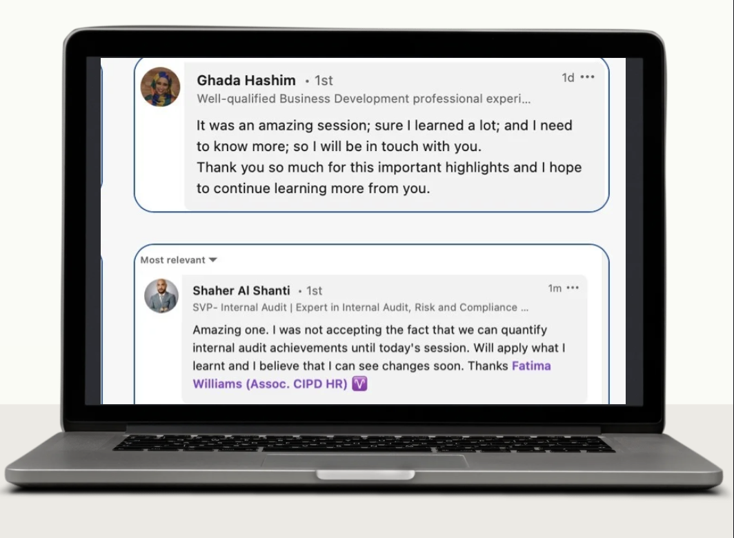 LinkedIn comments — Ghada & Shaher